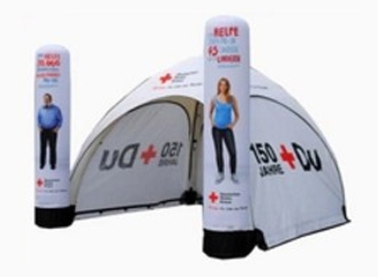 Inflatable trade show tent with customized printing continuous inflating style