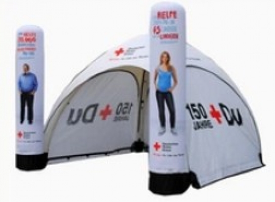 Inflatable trade show tent with digital printing