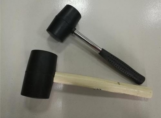 Camping mallet with wood handle