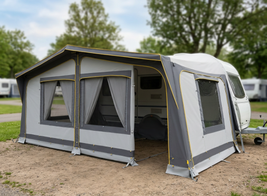 All Season PVC Poled Full Caravan Awning Size 750-1150 