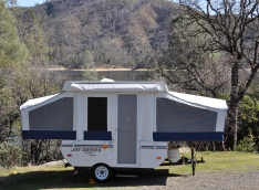 Heavy duty popup trailer tent customized