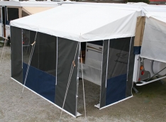 PVC vinyl bag awning with cotton canvas walls