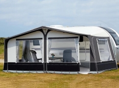 All season polyester poled full caravan awning size 750-1150 