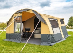 Luxury large camper trailer tent extension for family travel